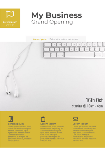 Editable flyers template:Business Company Grand Opening Flyer