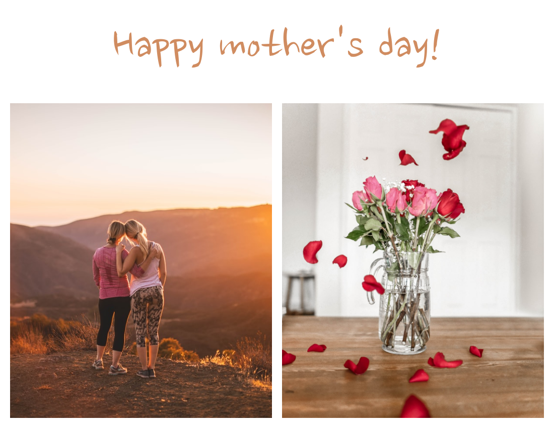 年度回顾照相簿 模板。Floral Mother's Day in Review Photo Book (由 Visual Paradigm Online 的年度回顾照相簿软件制作)