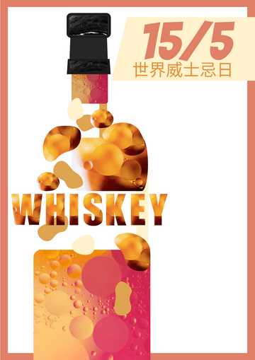 Editable posters template:橙色世界威士忌日插图海报