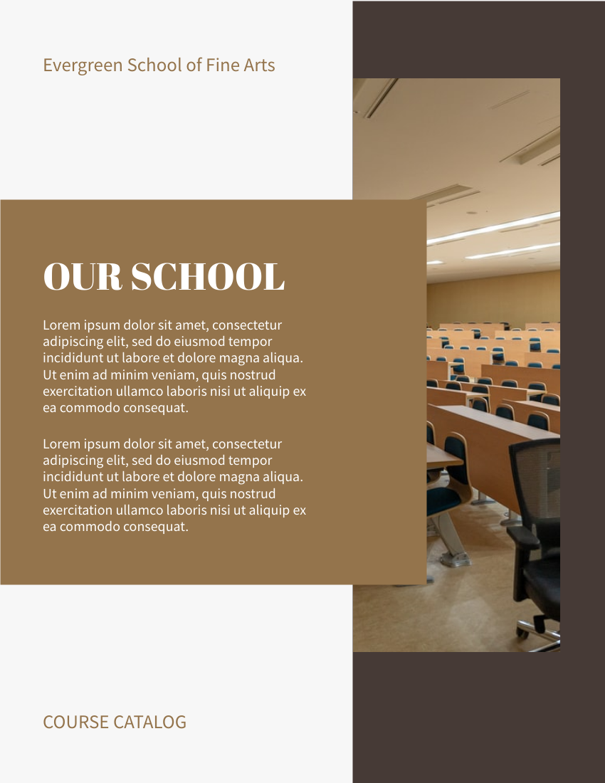 Catalog template: School Course Catalog (Created by Visual Paradigm Online's Catalog maker)