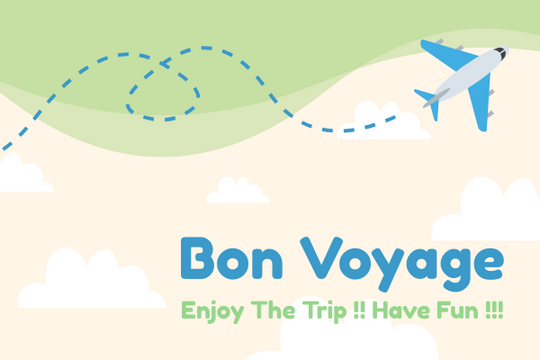 Greeting Card template: Flight Bon Voyage Card (Created by Visual Paradigm Online's Greeting Card maker)