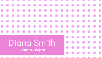 Editable businesscards template:Sharp Pink With Dots Pattern Business Card