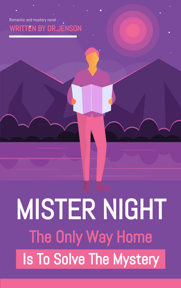 书籍封面 模板。Lost In Mystery Night Book Cover (由 Visual Paradigm Online 的书籍封面软件制作)