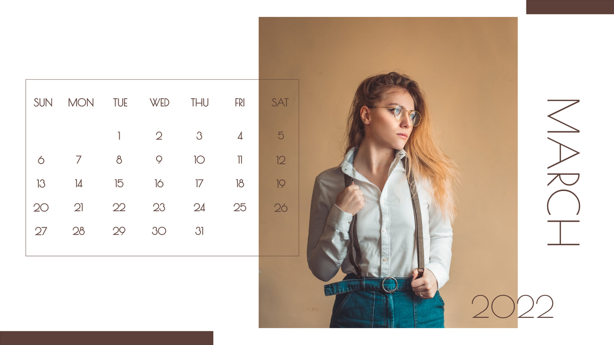 Calendar template: Model Photographic Calendar (Created by Visual Paradigm Online's Calendar maker)