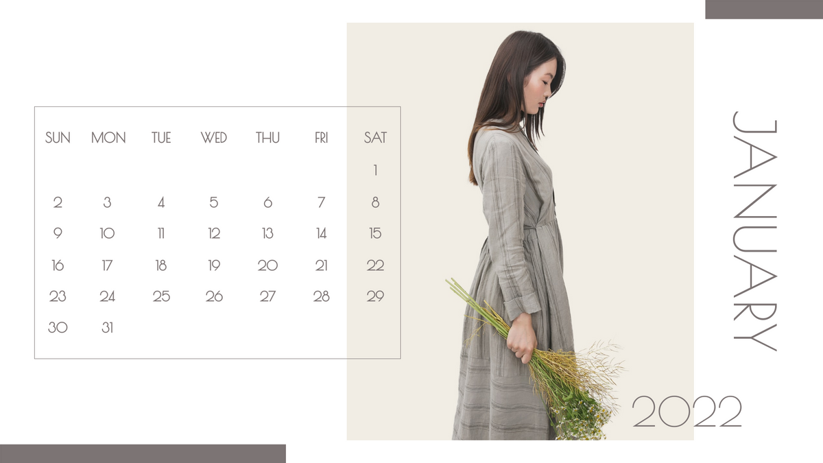 Calendar 模板。 Model Photographic Calendar (由 Visual Paradigm Online 的Calendar軟件製作)
