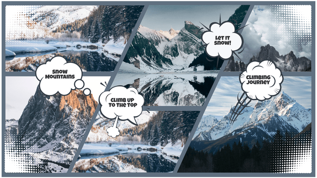 Comic Strip template: Snow Mountains Comic Strip (Created by Visual Paradigm Online's Comic Strip maker)