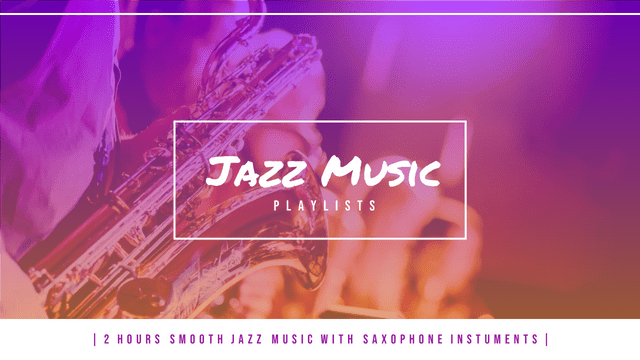 Editable youtubethumbnails template:Purple Gradient Music Photo Jazz Playlist YouTube Thumbnail