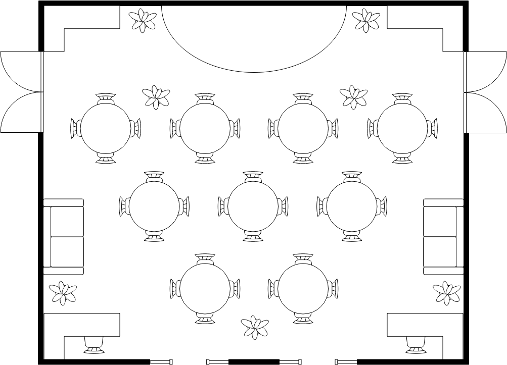 Floor Plan template: Banquet Hall Floor Plan (Created by Visual Paradigm Online's Floor Plan maker)