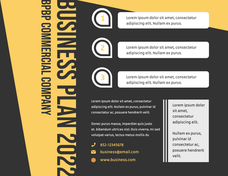Brochure template: Business Plan Brochure (Created by Visual Paradigm Online's Brochure maker)