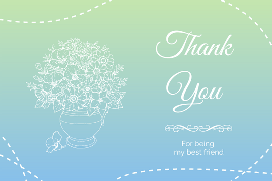 Editable greetingcards template:Colour Gradient Thank You Greeting Card