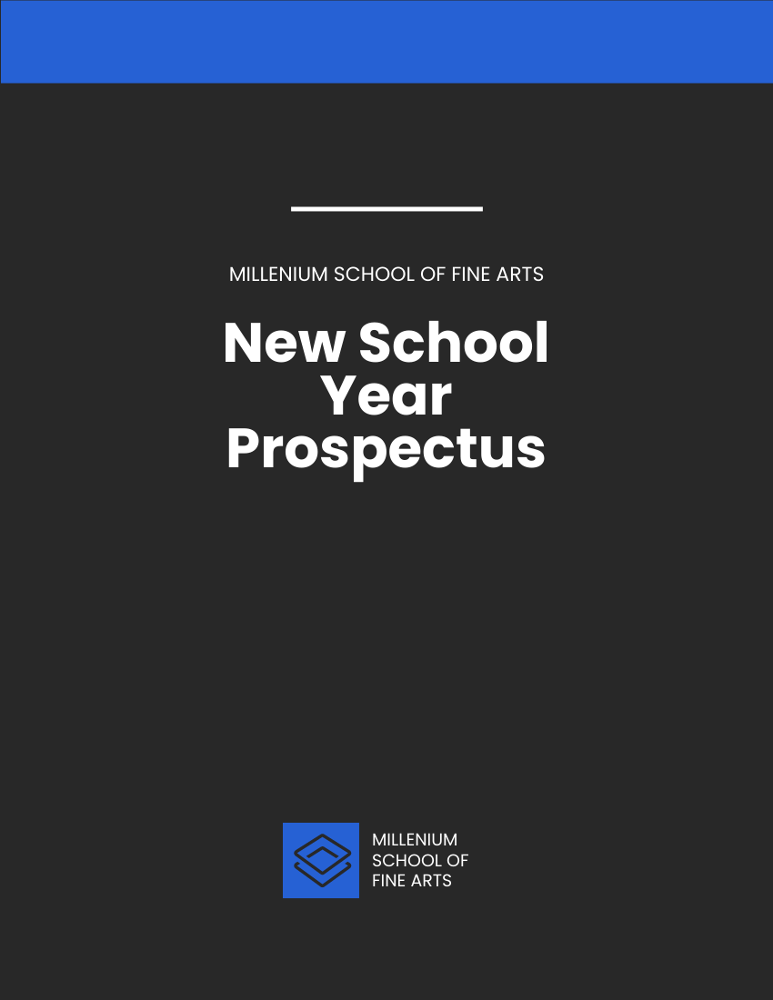 簡章 模板。 New School Year Prospectus (由 Visual Paradigm Online 的簡章軟件製作)