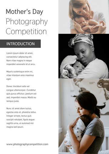 Editable flyers template:Mother's Day Photography Competition Flyer