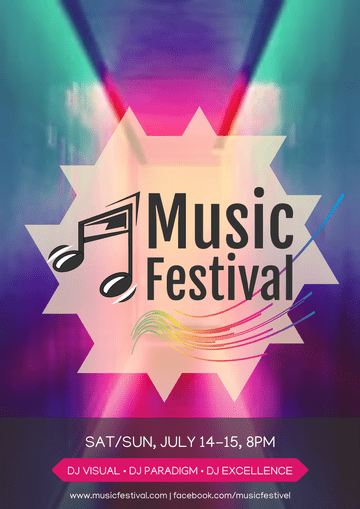Editable posters template:Music Festival Poster With Details