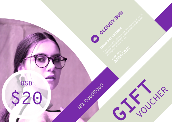 Gift Card template: Classy Sunglasses Gift Card (Created by InfoART's Gift Card maker)