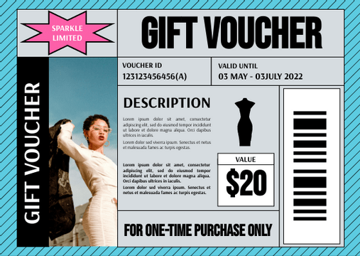 Gift Cards template: Stylish Fashion Retail Gift Card (Created by Visual Paradigm Online's Gift Cards maker)