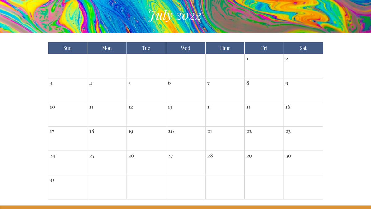 Calendar 模板。Watercolor Minimalist Calendar (由 Visual Paradigm Online 的Calendar软件制作)