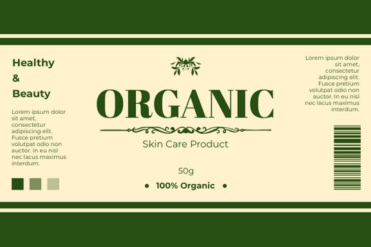 Label template: Skin Care Beauty Product Label (Created by Visual Paradigm Online's Label maker)
