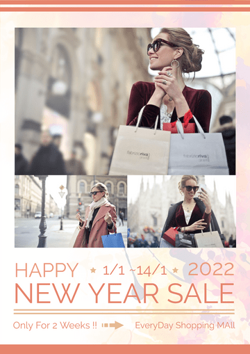 Editable flyers template:New Year Sale Flyer