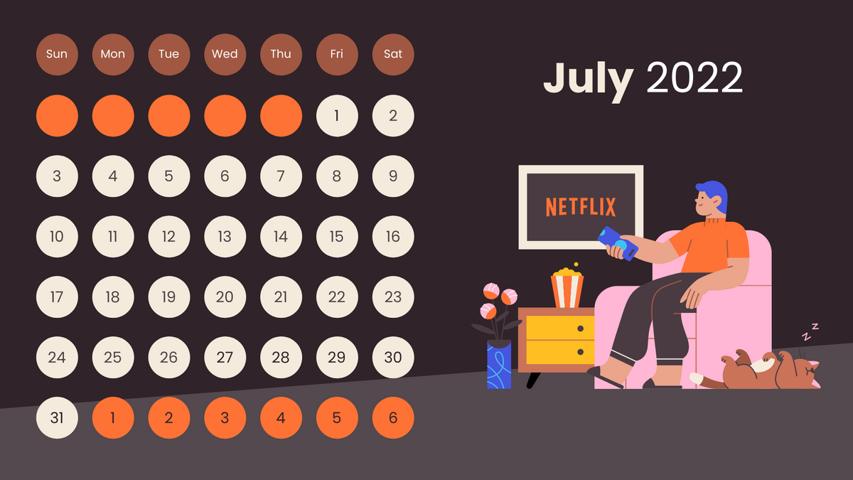 Calendar template: Home Illustrations Calendar (Created by Visual Paradigm Online's Calendar maker)