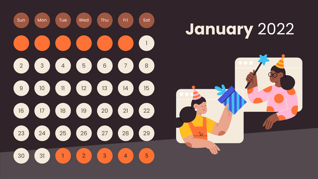 Calendar template: Home Illustrations Calendar (Created by InfoART's  marker)