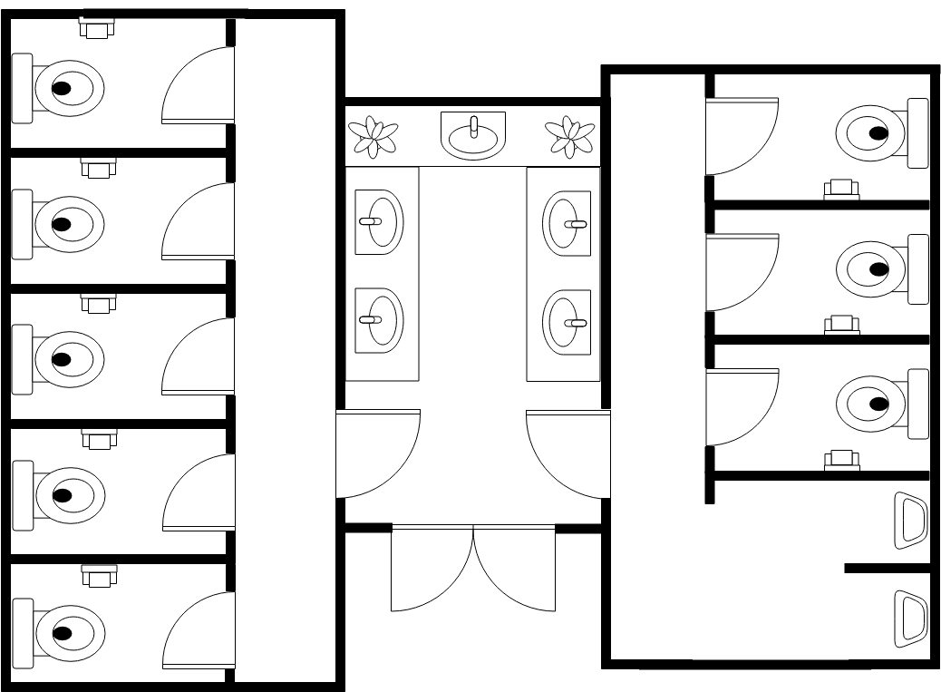 厕所平面图 template: 共用水槽洗手间 (Created by Diagrams's 厕所平面图 maker)