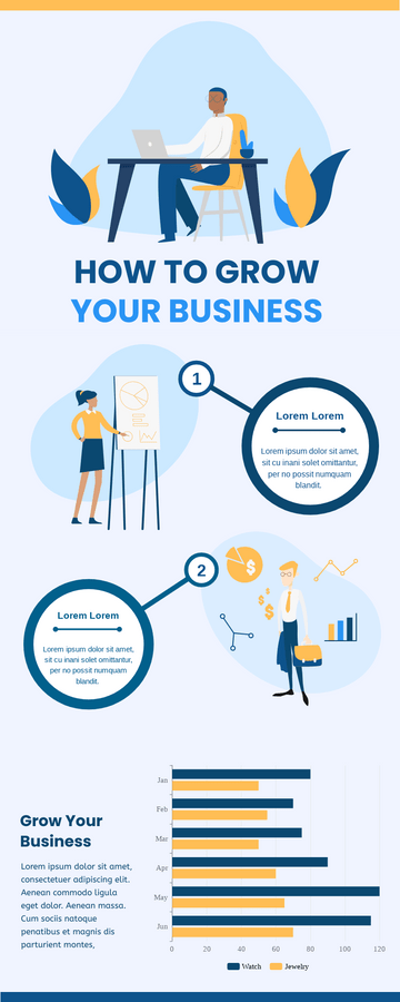 Infographics template: How To Grow Your Business Infographic (Created by Visual Paradigm's online Infographics maker)