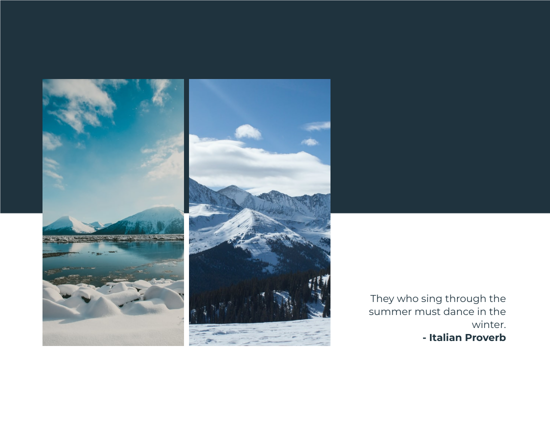 季节性照相簿 模板。Winter Seasonal Photo Book (由 Visual Paradigm Online 的季节性照相簿软件制作)