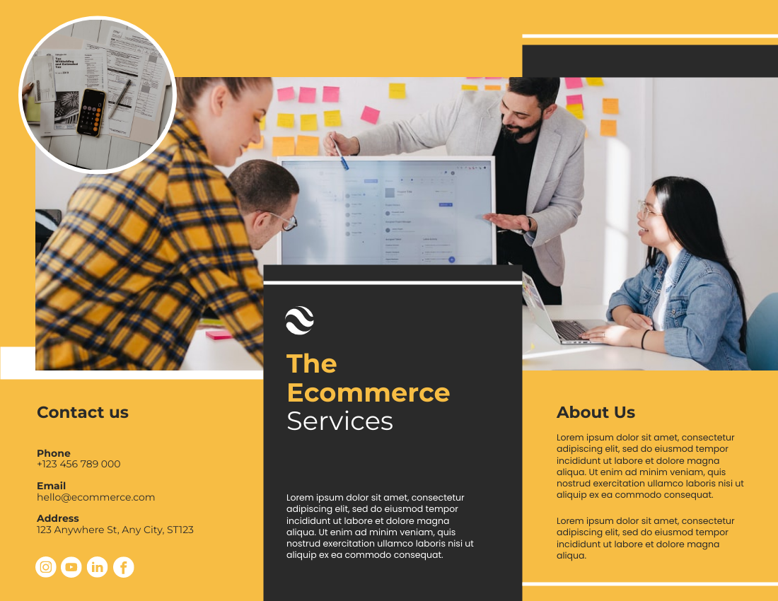Brochure template: Ecommerce Service Brochure (Created by Visual Paradigm Online's Brochure maker)
