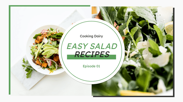 Editable youtubethumbnails template:Easy Salad Recipes Food YouTube Thumbnail