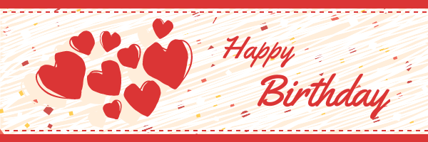 Email Header template: Red Happy Birthday Email Header (Created by InfoART's Email Header maker)