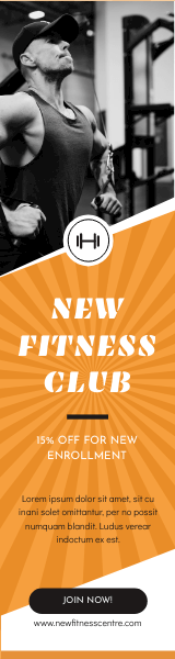Editable wideskyscraperbanners template:New Fitness Centre Opening Wide Skyscraper Banner