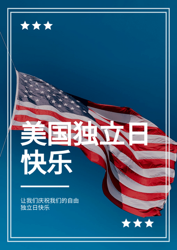 Editable posters template:照片七月四日快乐海报