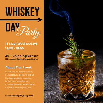 Editable invitations template:Whiskey Day Party Invitation With Details