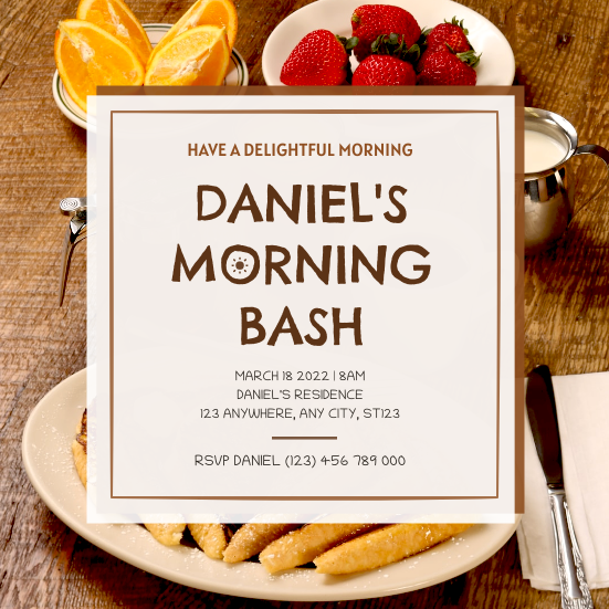 Invitation template: Morning Photo Breakfast Bash Invitation (Created by InfoART's Invitation maker)