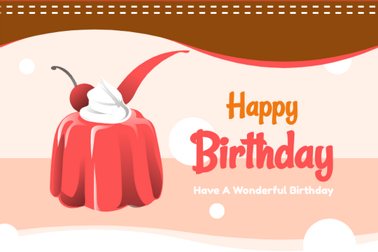 Editable greetingcards template:Red Birthday Cake Greeting Card