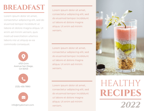 Editable brochures template:Healthy Recipe Brochure