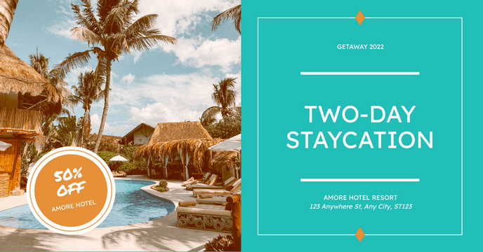 Facebook Ad template: Hotel Staycation Promotion Facebook Ad (Created by Visual Paradigm Online's Facebook Ad maker)