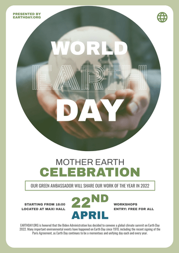 Editable posters template:World Earth Day Event Poster