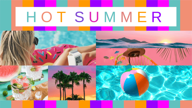 Photo Collage template: Hot Summer Photo Collage (Created by Visual Paradigm Online's Photo Collage maker)