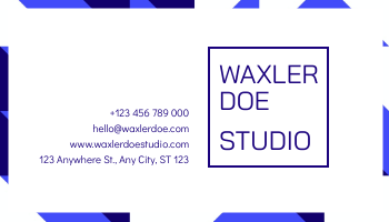 Business Card template: Sharp Blue Geometric Studio Business Card (Created by Visual Paradigm Online's Business Card maker)