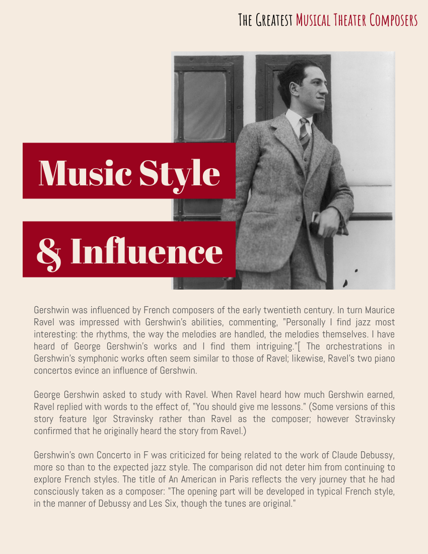 Biography template: George Gershwin Biography (Created by Visual Paradigm Online's Biography maker)