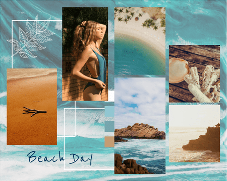 Mood Board template: Beach Day Mood Board (Created by Visual Paradigm Online's Mood Board maker)