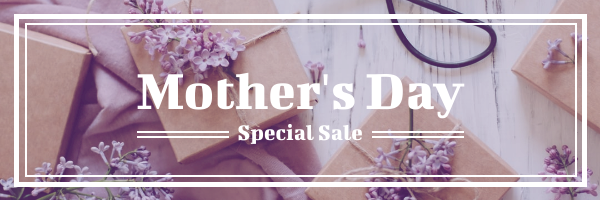 Email Header template: Purple And White Mother's Day Sale Email Headers (Created by InfoART's Email Header maker)