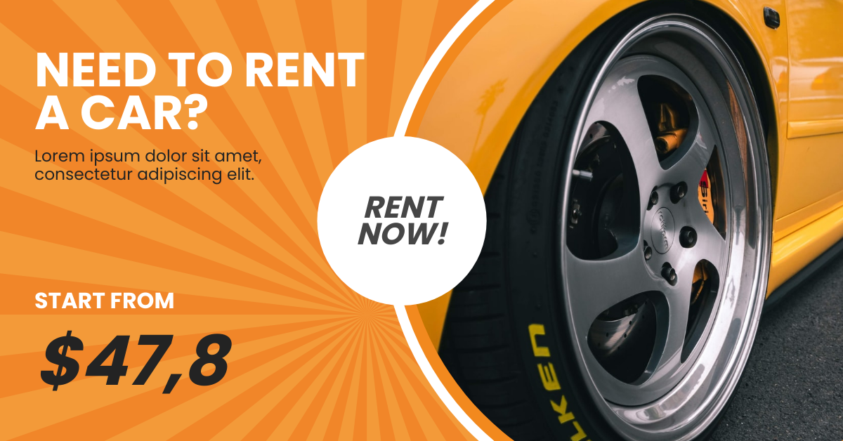Facebook Ad template: Rent A Car Facebook Ad (Created by InfoART's Facebook Ad maker)