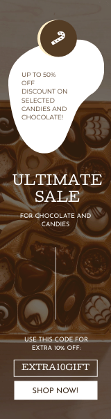 Ultimate Sale For Chocolate And Candies Wide Skyscraper Banner