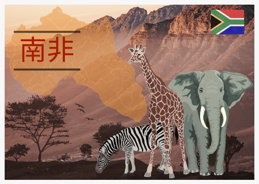 Editable postcards template:南非明信片