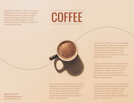 Editable brochures template:Coffee Promotion Brochure