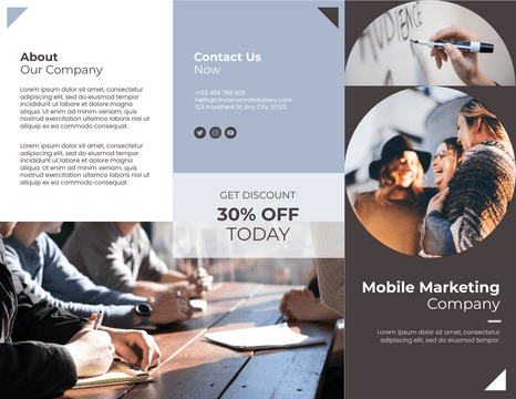 Brochure template: Mobile Marketing Company Brochure (Created by Visual Paradigm Online's Brochure maker)