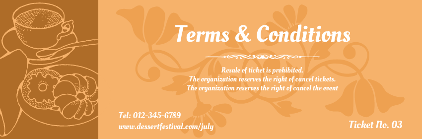 Ticket template: Dessert Festival Ticket (Created by InfoART's Ticket maker)