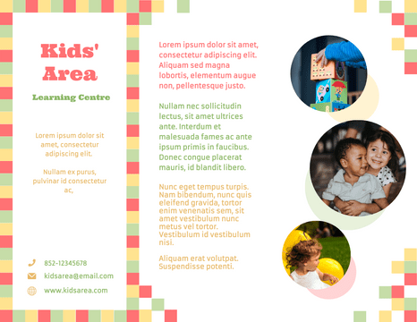 Brochure template: Children Learning Centre Brochure (Created by Visual Paradigm Online's Brochure maker)